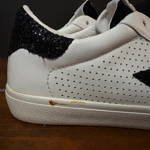 Vintage Havana Women's Gadol Sneakers White with Black Glitter and Suede - Picture 5 of 11